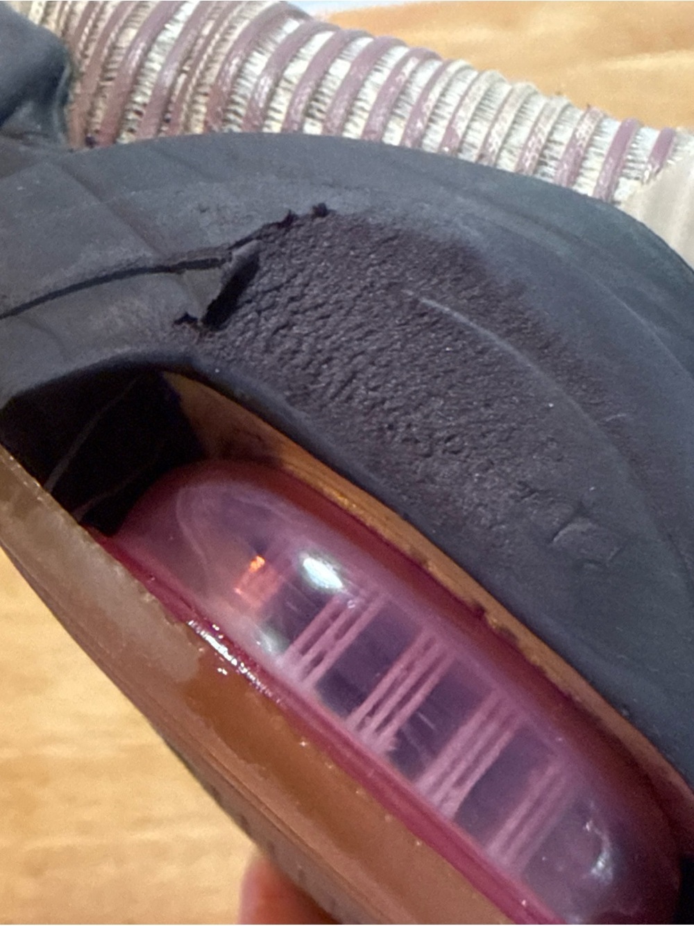 Nike Women's Slip-On Athletic Shoes in Beige and Burgundy - Picture 14 of 14